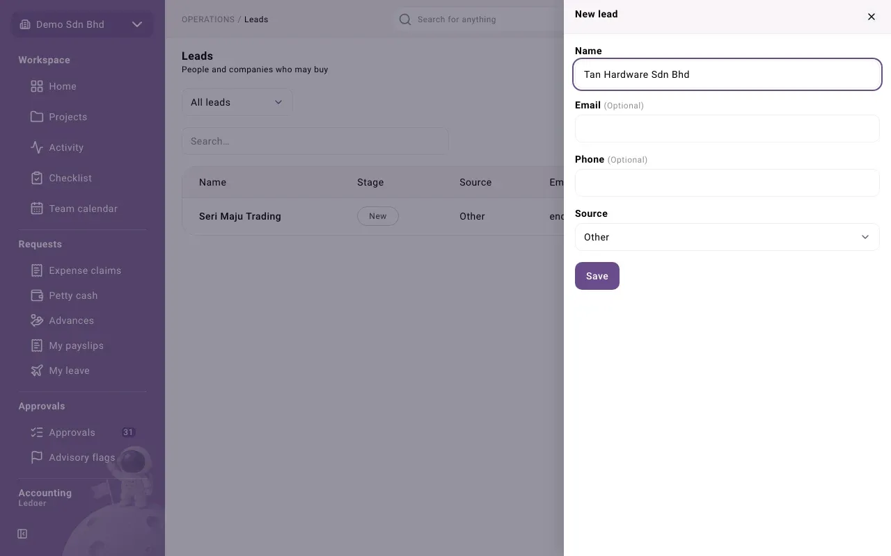The New lead form