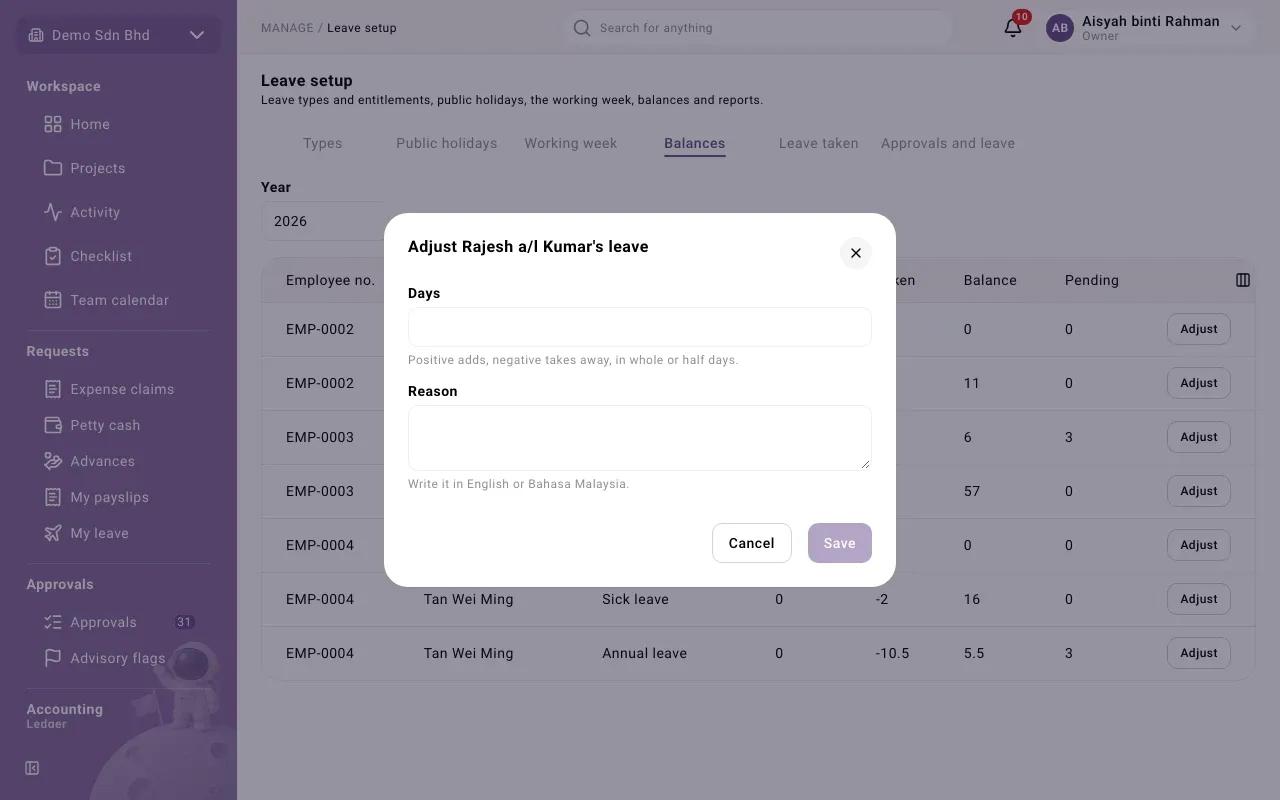 The Adjust dialog