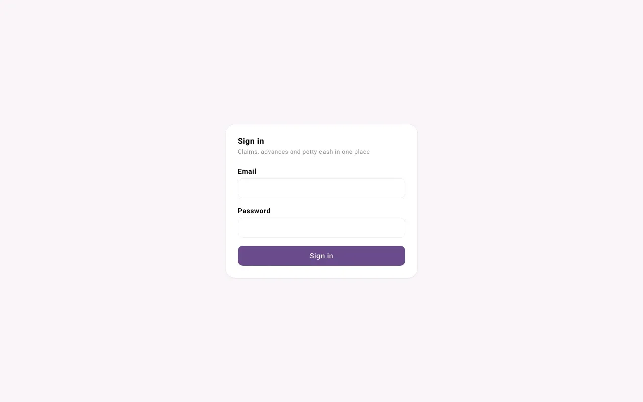 The sign-in screen